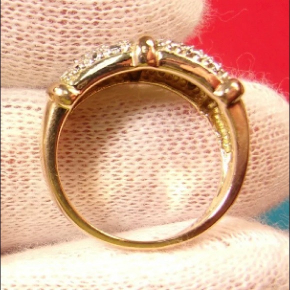 Antique 925 Rose Gold Plated Diamond Ring - Picture 3 of 6